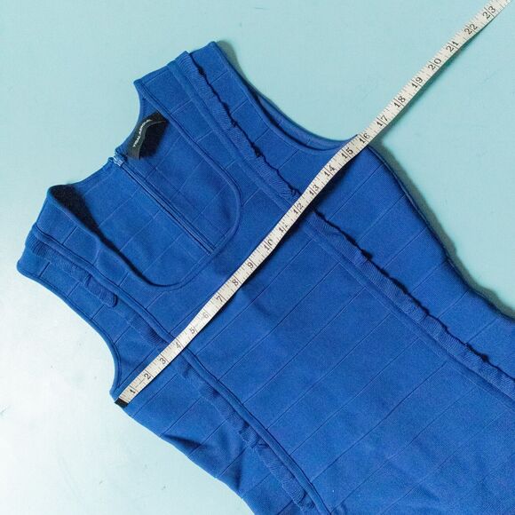 Yigal Azrouel Royal Blue Fitted Bandage Bodycon Dress Size Medium Stretch - Picture 4 of 8